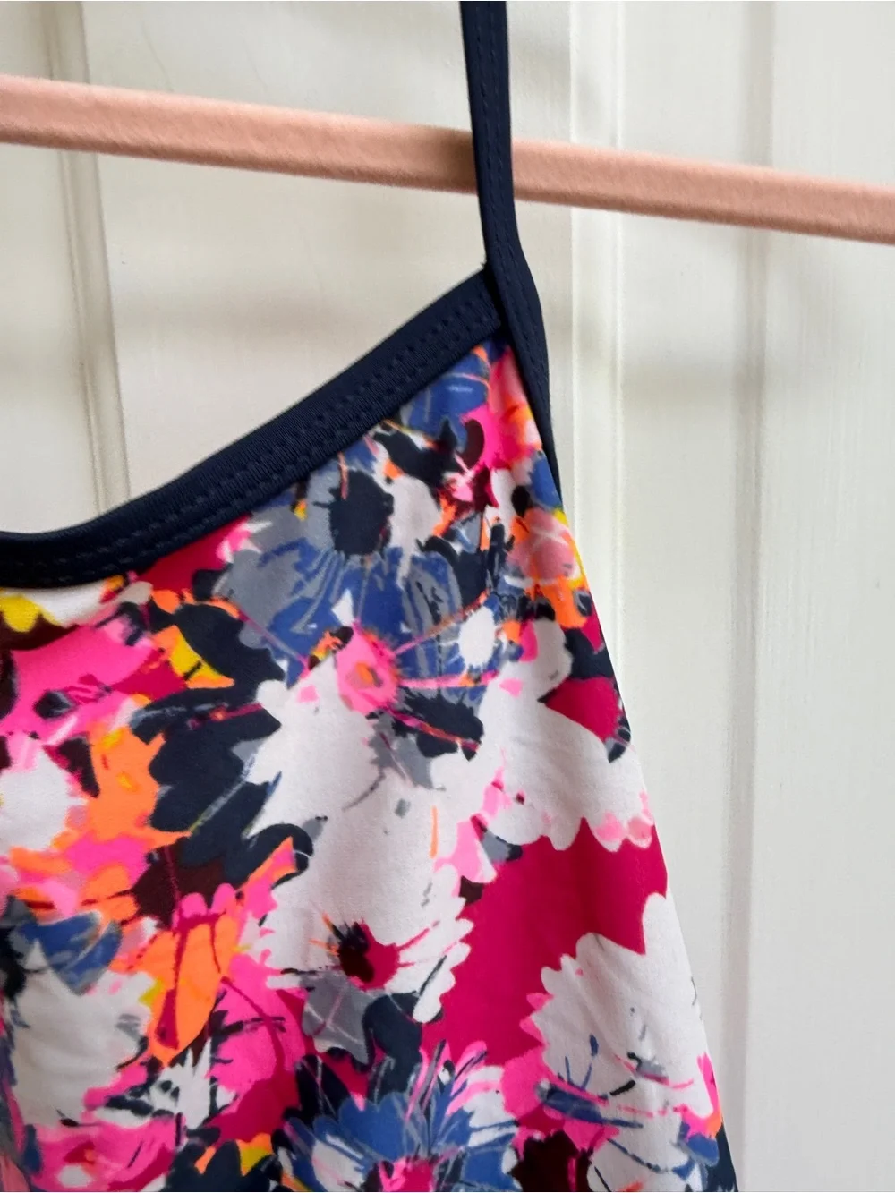 Baby GAP Girls' 4 Floral Ruffle One-Piece Swimsuit Navy Pink Yellow Bathingsuit
